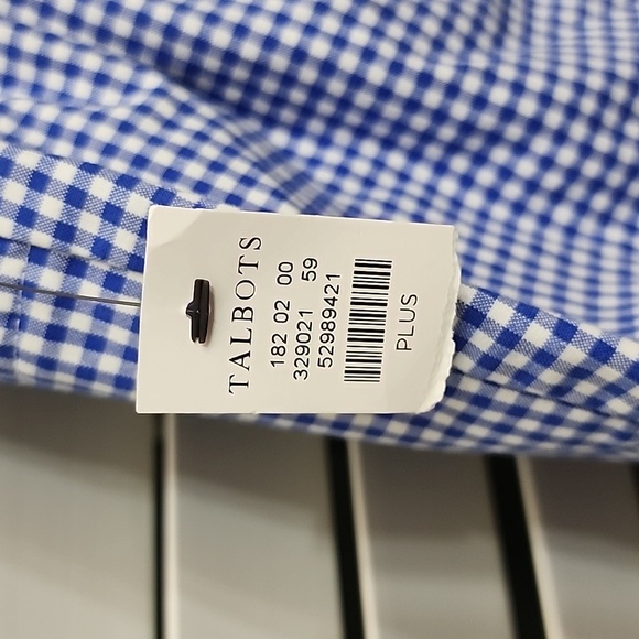 Talbots Perfect skimmers Pedal Pusher Blue checked sz 16W - Picture 6 of 10